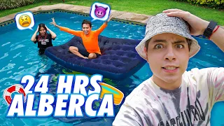 24 HORAS EN LA ALBERCA 🔥💦 *con INTRUSO* | El Tío Néstor 🍭