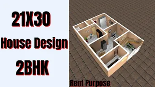 21x30 House plan 2bHK || 600 Sqft Ghar Ka Naksha || 21 x 30 home design