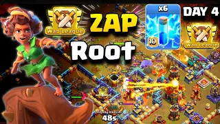 NEW ZAP ROOT RIDER ATTACK TH16 MAX 🔥 IN CWL ( DAY 4 ) | best th16 attack strategy | clash of clans