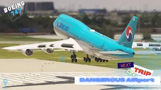 Very IMPOSSIBLE GIANT Aiplane Flight Landing!! Korean Air Boeing 747 Landing at Miami Airport