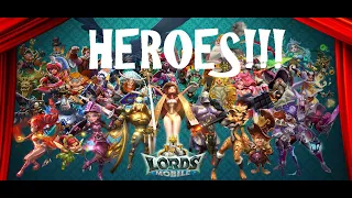 Nuevas animaciones en Lords Mobile. Todos los héroes!