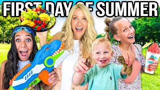 FIRST DAY OF SUMMER ROUTINE W/ 10 KiDS!! 🍉