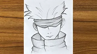 How to Draw GOJO SATORU - Jujutsu Kaisen || How to draw anime step by step || Easy anime drawing