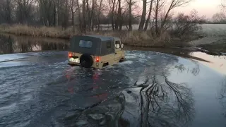 ЛУАЗ.  Покатушки на тракторной резине от мотоблока