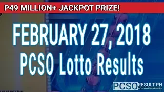 PCSO Lotto Results Today February 27, 2018 (6/58, 6/49, 6/42, 6D, Swertres, STL & EZ2)