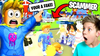 THEY SCAMMED ME in Roblox Adopt Me!! Prezley