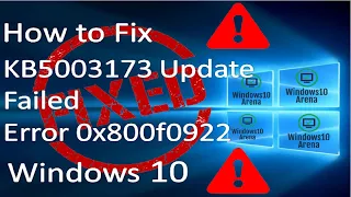 How To Fix KB5003173  Update Error 0x800f0922 On Windows 10 |