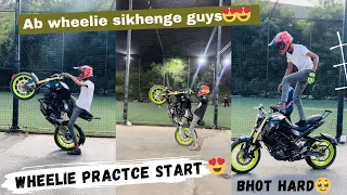 Day-6 Finally aaj se wheelie practise start ho gayi guys😍 || sera’s  bike stunts institute Pune💯