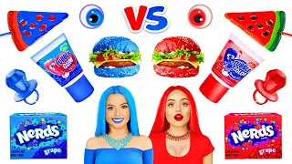 Red VS Blue Food Challenge | Mukbang with Only 1 Color Food | Crazy Battle by RATATA COOL
