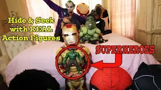 Hide and Seek with Superhero toys | Deion's playtime Skits