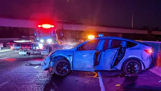 TESLA FULL SELF DRIVING CRASH