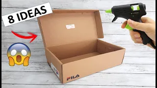 8 MANUALIDADES para TRASFORMAR cajas DE zapatos 📦 -IDEAS con CAJAS DE CATÓN.