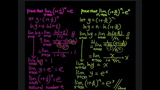 4.7 Part 4: Prove the Famous Limits of e and e^x | Differential Calculus