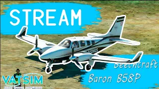 MSFS 2020 FLIGHT | Beechcraft BARON 58P | STREAM VIDAGOI | Ламповый полёт | VATSIM