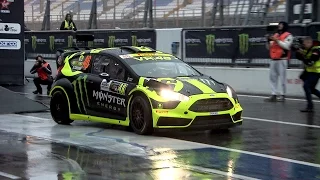 Rossi entertains the crowd at Monza Rally Show