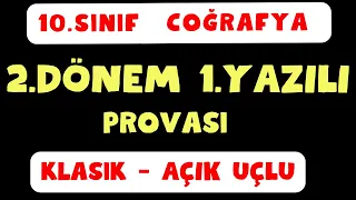 10.Sınıf Coğrafya 2.Dönem 1.Yazılı - Sınav Provası