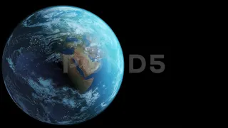 Realistic graphic animation of the rotation of the Earth   4k   ProRes