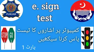 How to pass traffic e sign test