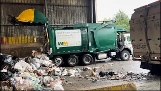How to load 50,000+ lbs of trash into a trailer! #garbagetruck #trash #garbage