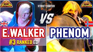 SF6 🔥 Ending Walker (#3 Ranked Ed) vs Phenom (Ken) 🔥 SF6 High Level Gameplay