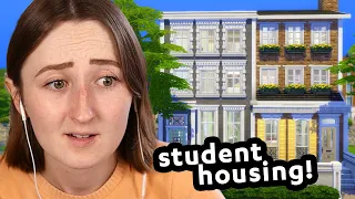 building townhouses for university students in the sims!