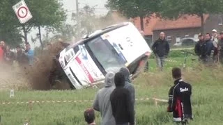 Geko Ypres Rally 2014 shakedown with big crash