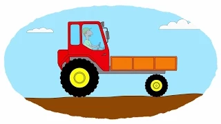 Das Zeichentrick-Malbuch. Farben lernen - Autos - Traktoren - Teil 3.
