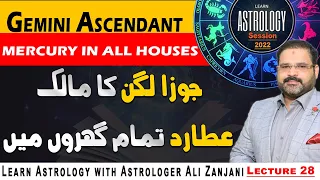 Lecture 28 | Gemini Lagan Lord Mercury in All Houses Effects | Astrologer Ali Zanjani