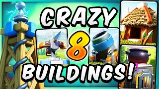 WINNING with ONLY BUILDINGS?! 8 BUILDING DECK! — Clash Royale