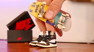 I Tried Fingerboarding With The Worlds Smallest NIKE AIR JORDANS!!