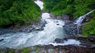 10 Hours Mountain River & Waterfall Sound. Water Stream, Nature Sounds. White Noise for Sleeping.