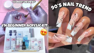 UNBOXING YOUNG NAILS ULTIMATE BEGINNER ACRYLIC KIT | Everything You NEED! | 90's NAIL TREND
