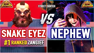 SF6 🔥 Snake Eyez (Zangief) vs Nephew (Juri) 🔥 SF6 High Level Gameplay