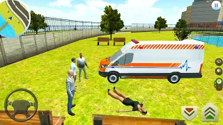 First Aid Driving On Rooftops VAN Truck #8 - Ambulance Driver Simulator - Android Gameplay