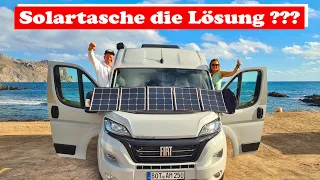 Wir testen unsere Neue Solartasche – Strom Problem gelöst ??? - Wohnmobil Solar - Solarkoffer