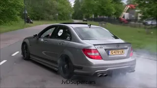 Crazy Mercedes C63 AMG Driver! Drifting, Burnouts, Launch Control & Accelerations!