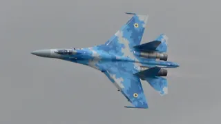 Sukhoi SU-27 Ukraine Air Force flying display RIAT 2019 RAF Fairford AirShow