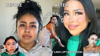 AT HOME GLOW UP: DIY LASH LIFT, BROW LAMINATION, NAILS, TAN AND HAIR