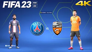 FIFA 23 - PSG vs. Lorient - Ligue 1 Uber Eats 2023 Full Match PS5 Gameplay | 4K