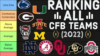 Ranking EVERY College Football Team!! || Tier List 2022