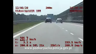 Rzeszów. Kierowca audi jechał 249 km/h na A4