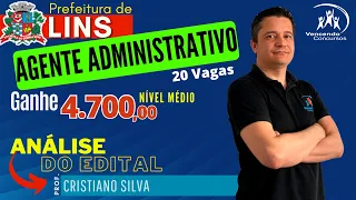 Urgente! Edital do Concurso da Prefeitura de Lins - 20 Vagas - Agente Administrativo - R$ 4.700,00