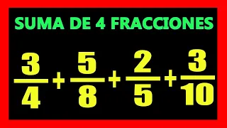 ✅👉 Suma de 4 Fracciones  ✅ Como sumar 4 Fracciones