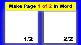 How to Make Page 1 of 2 In Word - ( X of Y Format )