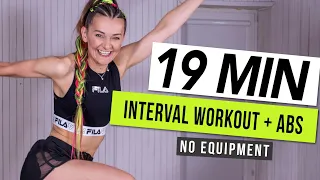 19 MIN EXTREME HIIT WORKOUT + ABS / No Equipment I Monika Kolakowska