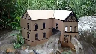 Cardboard House Vs MASSIVE FLASH FLOOD