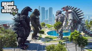 Heisei Godzilla, Kong Vs Mechagodzilla, Mecha Kong Epic Battle ( GTA V Mods )