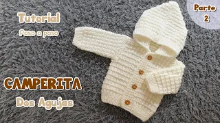 Como tejer una camperita, saco, sueter, chaleco para bebe Dos Agujas, Palitos, Tricot. Parte 2 de 2