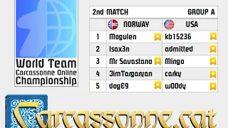 Carcassonne World Team Championship  (Norway vs. USA) | Live Cast
