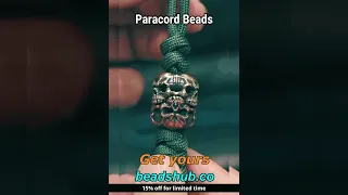 Flower skull Paracord bead #handmade #beadedjewelery #paracordbeads
